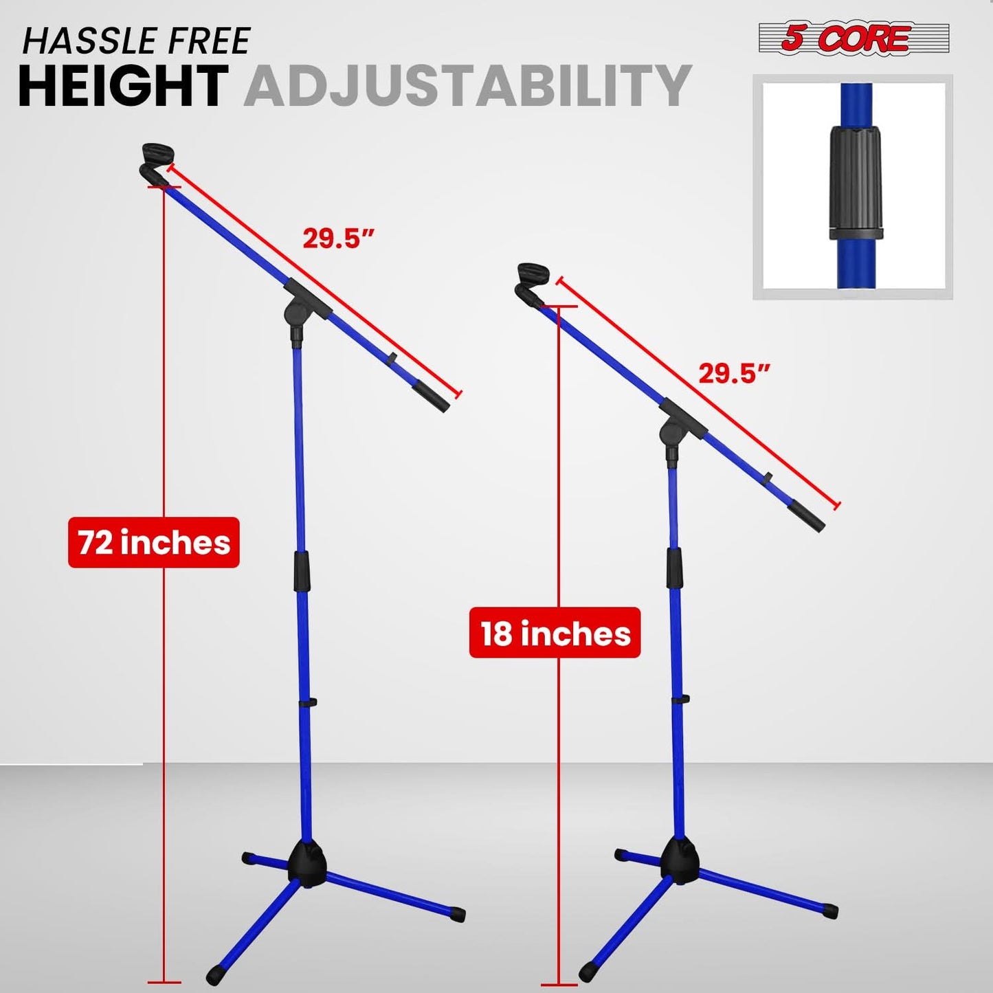 5Core Tripod Mic Stand 2Pcs Adjustable Holder Floor Microphone Boom Arm-1