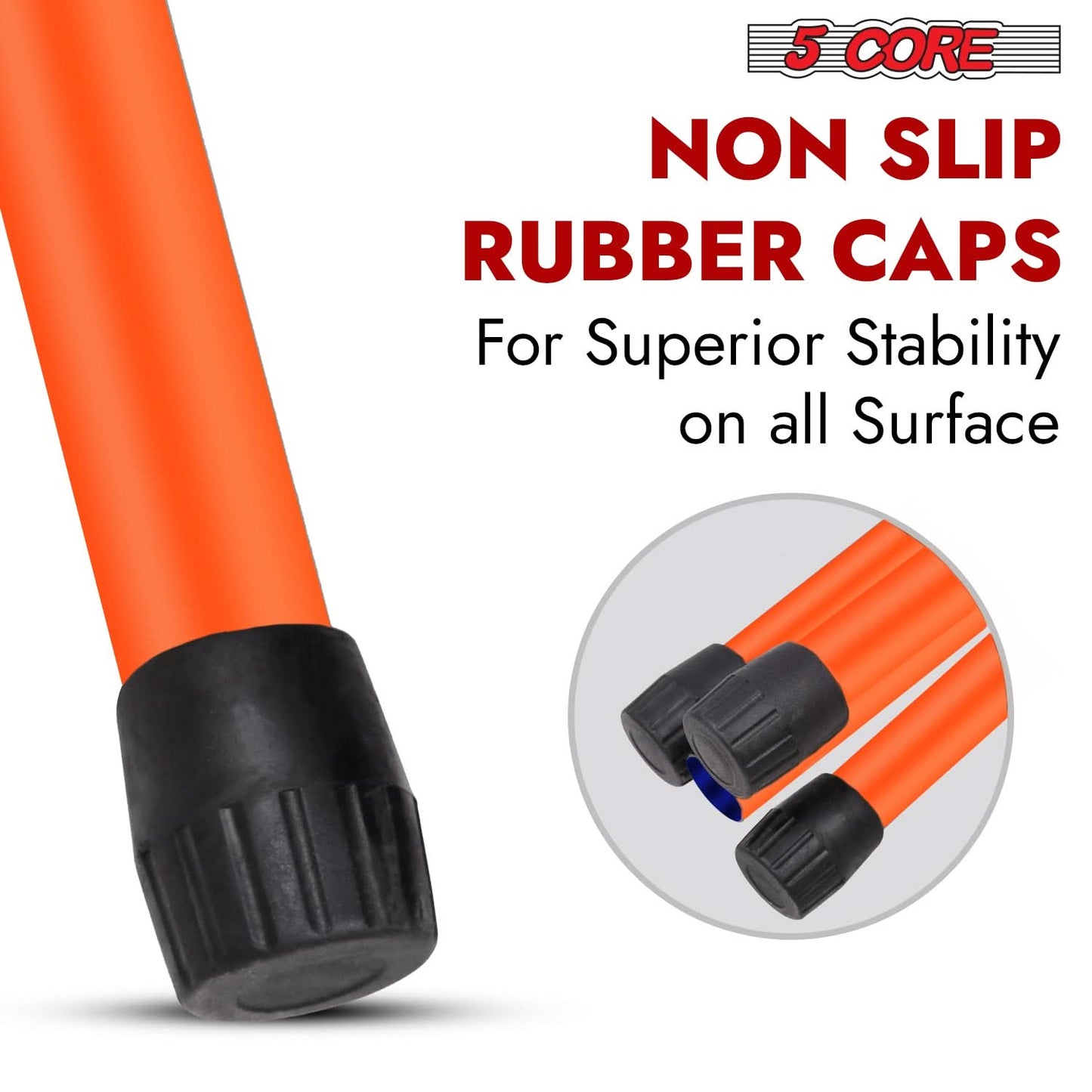 5Core Speaker Stand Tripod Tall Adjustable 72 Inch DJ Pole Mount Studio Monitor Stands ORANGE 2 PK-3