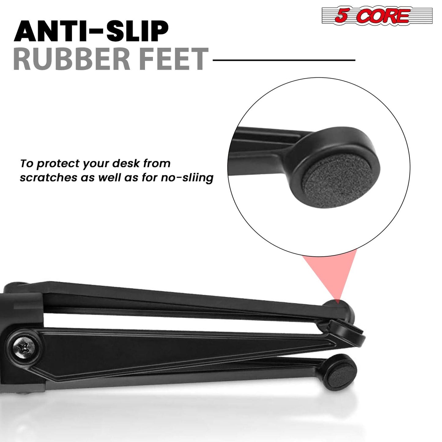 5Core Desktop Mic Stand Tripod Universal Desk Microphone Holder Table Top Stands-3