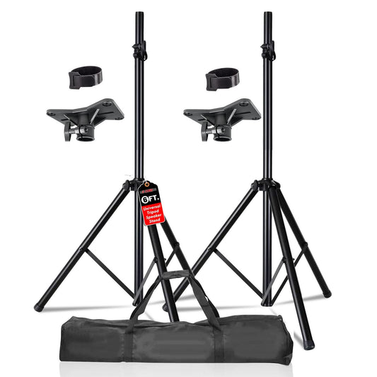 5Core Speaker Stand Tripod Tall Adjustable 72 Inch DJ Pole Mount Studio Monitor Stands BLACK 2 PK-0