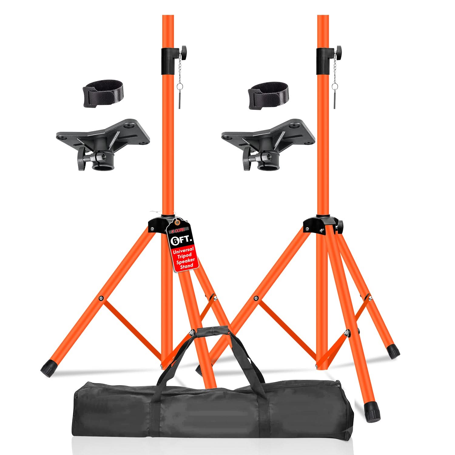 5Core Speaker Stand Tripod Tall Adjustable 72 Inch DJ Pole Mount Studio Monitor Stands ORANGE 2 PK-0